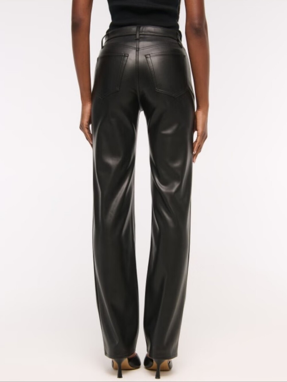 Abercrombie & Fitch The 90s Relaxed Vegan Leather Pants Ultra High Rise Size 31 - Picture 9 of 14